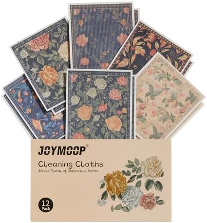 12 Pack Decorate Cleaning Cloth (Simple Floral of Decorative Series)
