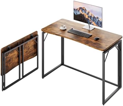 40 Rustic Brown Folding Desk No Assembly