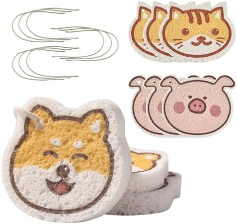 Cartoon Kitchen Sponge, Cellulose Sponges for Cleaning in Mixed Colors