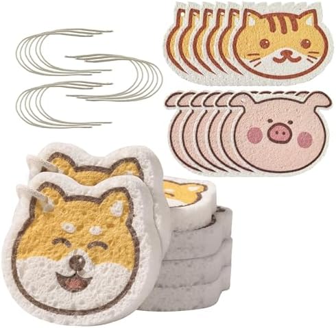 Cartoon Kitchen Sponge, Non-Scratch Sponges for Dishes in Mixed Colors