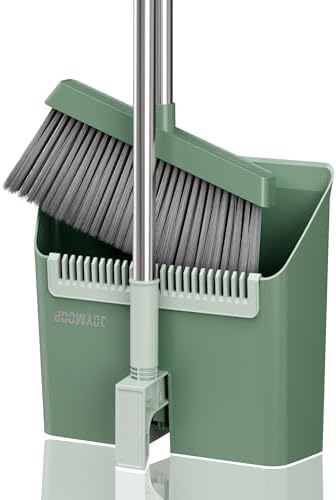 Dark Teal Green Broom and Dustpan Set