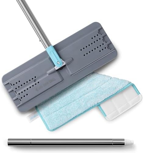 Flat Mop, Microfiber Floor Cleaner with 60 Long Handle and Flexible