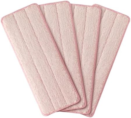 Flat Mop Pads, Microfiber Cleaning Refills in Pink