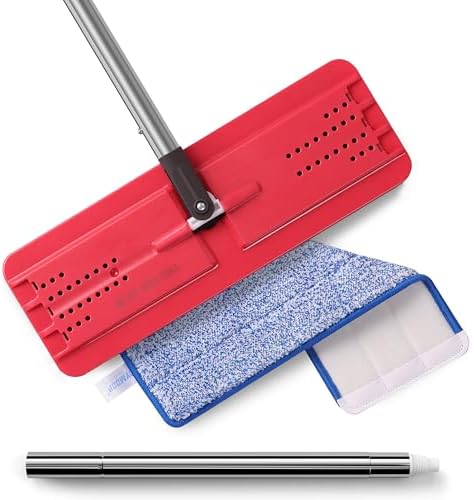 Flat Mop Replacement Set in Black Red