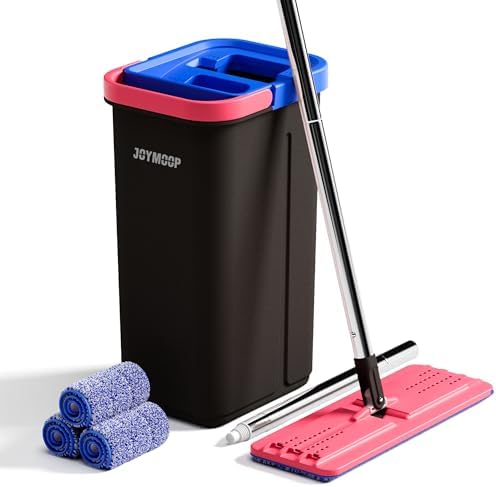 Flat Mop System, Microfiber Mop and Bucket Set