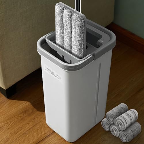 Flat Mop System, Microfiber Mop and Bucket Set
