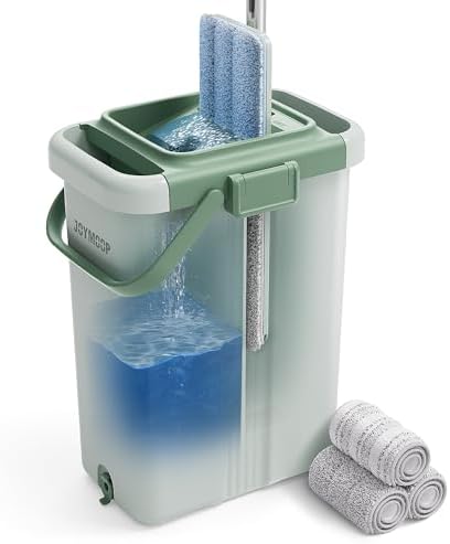 Flat Mop System, Microfiber Mop and Bucket Set
