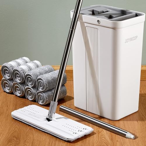 Flat Mop System, Microfiber Mop and Bucket Set