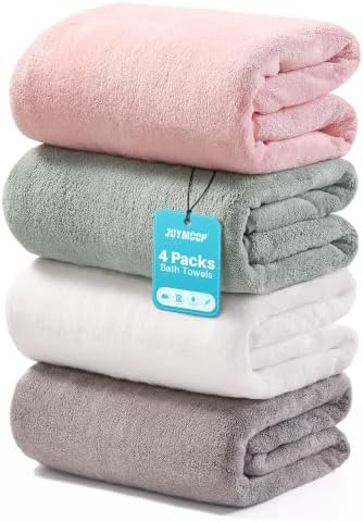 Microfiber Bath Towels 4 Packs Extra Large 30 x 60