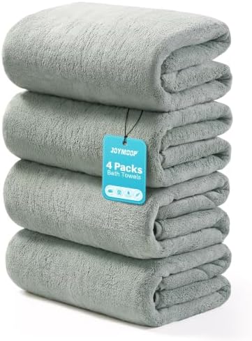Microfiber Bath Towels 4 Packs Extra Large 30 x 60 in Green