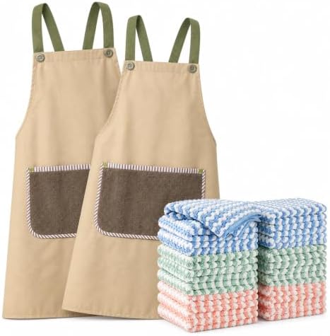 Microfiber Cleaning Cloth & Bib Apron with Pockets Bundle