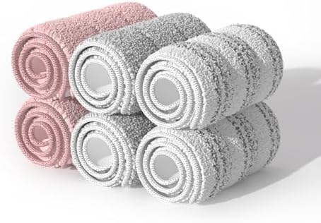Microfiber Replacement Mop Pads for 13 Flat Mop System in Grey Pink