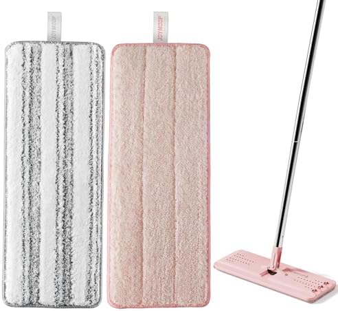 Microfiber Replacement Pads for 13-Inch Flat Mop and Bucket System in Pink