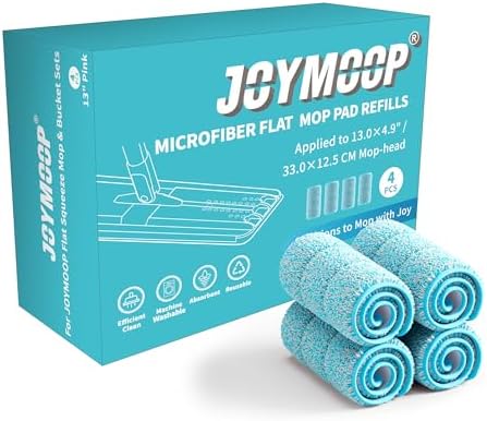 Microfiber Replacement Pads for Flat Mop System in Cyan Blue