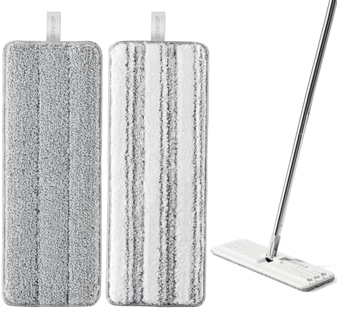 Mop Replaceet Pads, Reusable Microfiber Mop Pads for 13-inch Flat Mop in Grey