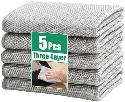 Multipurpose Non-Scratch Silver Fiber Dishwashing Cloths